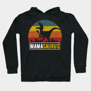 MamaSaurus Mom T-Rex Dinosaur Retro Mother Hoodie